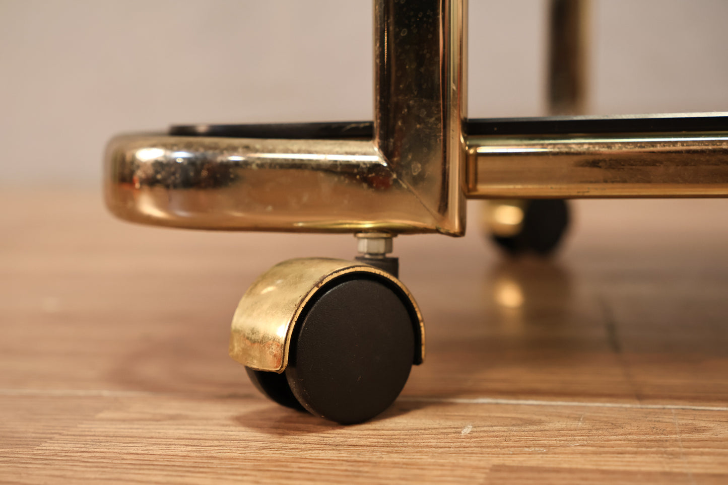 Brass & Smoked Glass 3-Tier Bar Cart