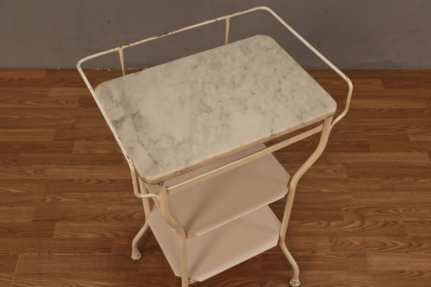 Antique Iron & Marble Medical Stand - ONLINE ONLY
