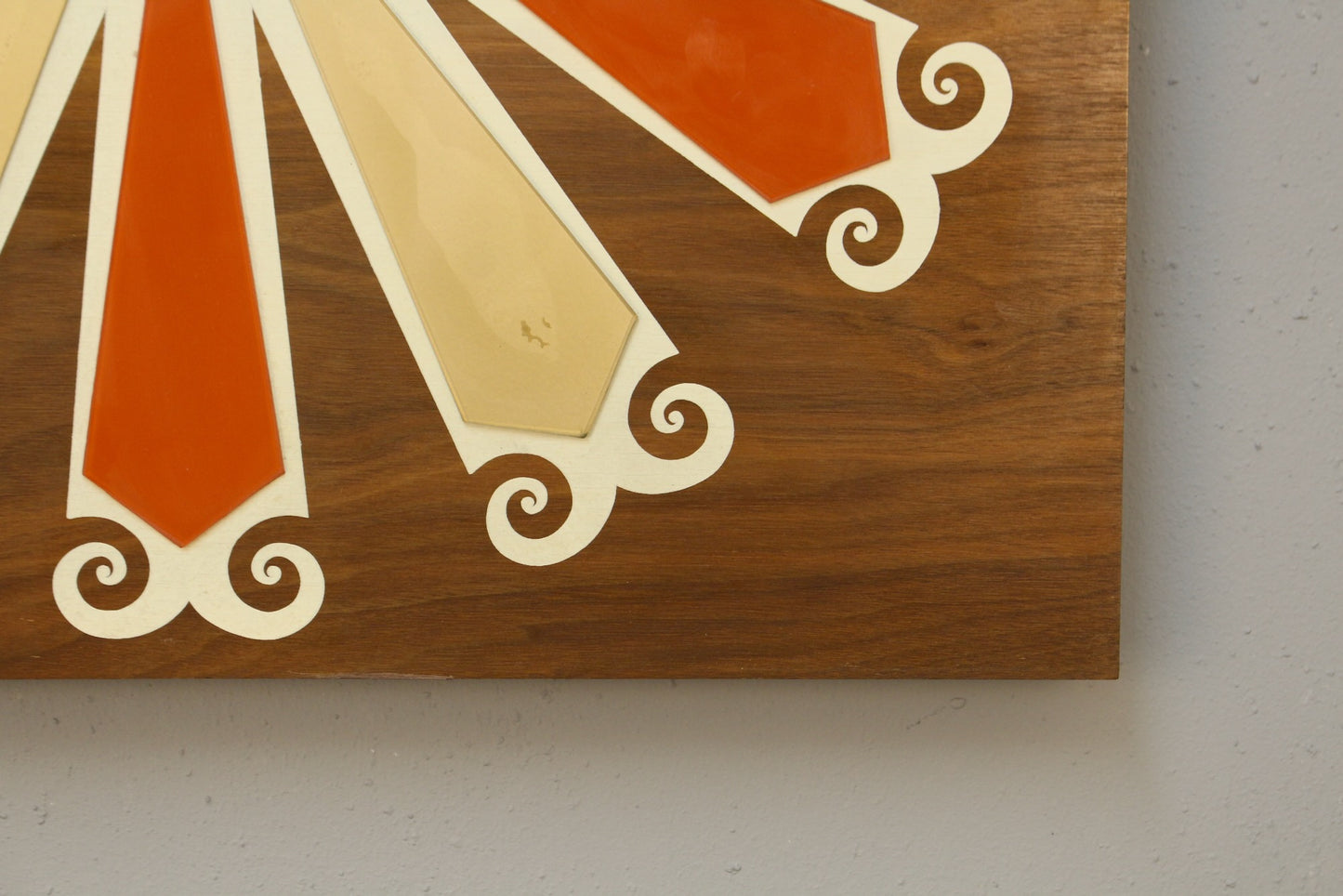 1960s Walnut Sunburst Wall Clock