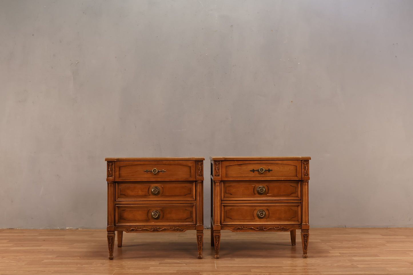 Large French Provincial 3-Drawer Nightstand