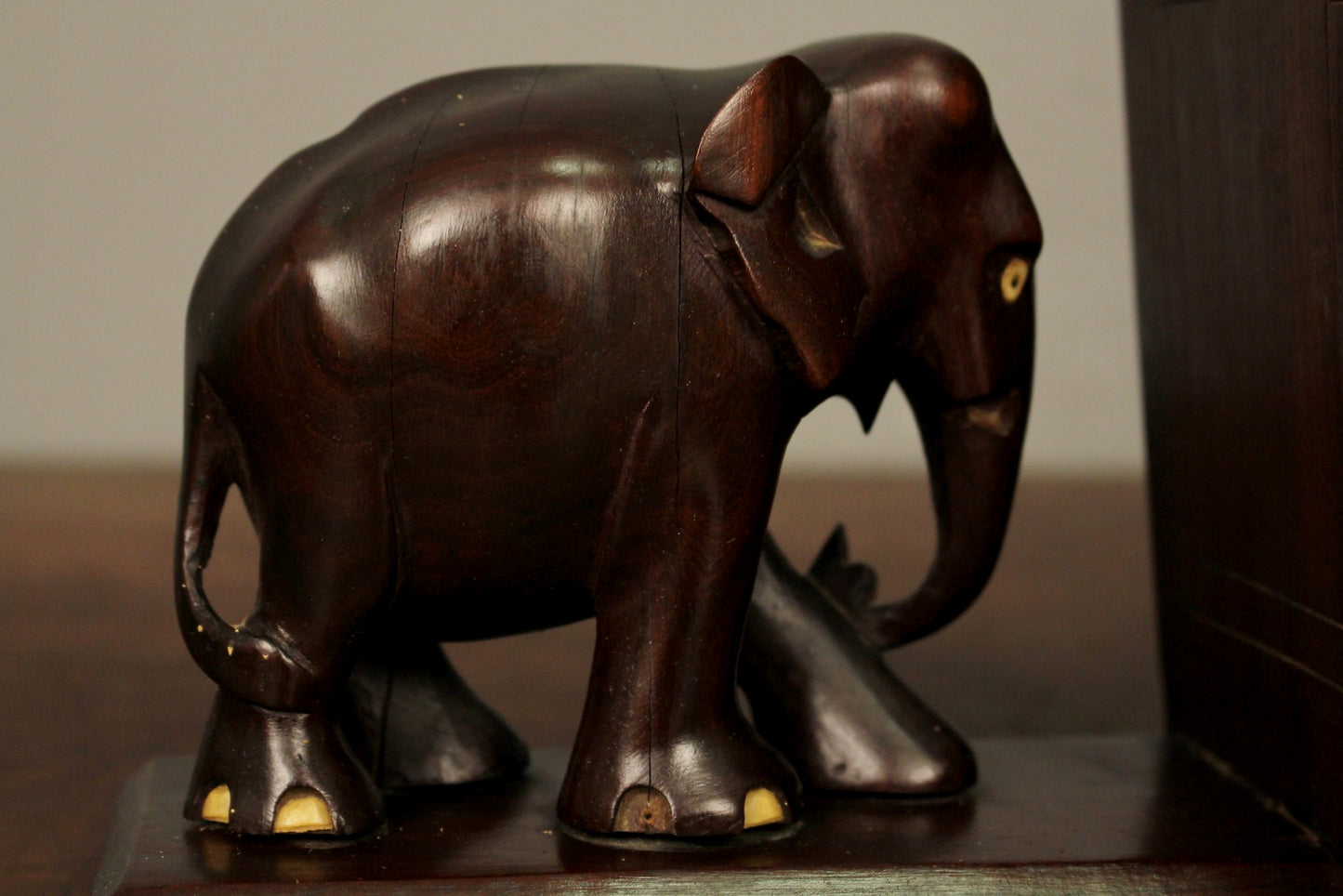 Pair of Carved Elephant Bookends