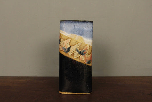 Triangular Floral Ceramic Vase