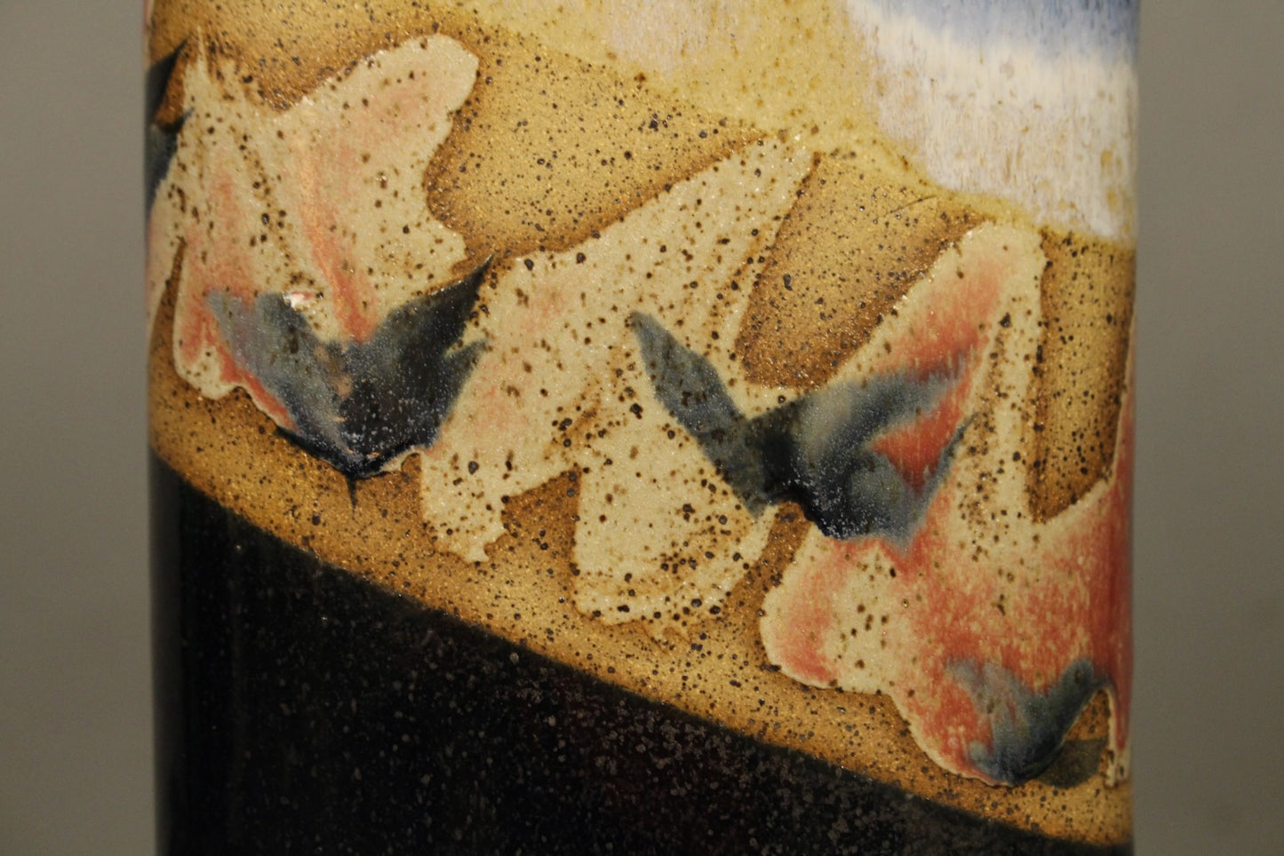 Triangular Floral Ceramic Vase