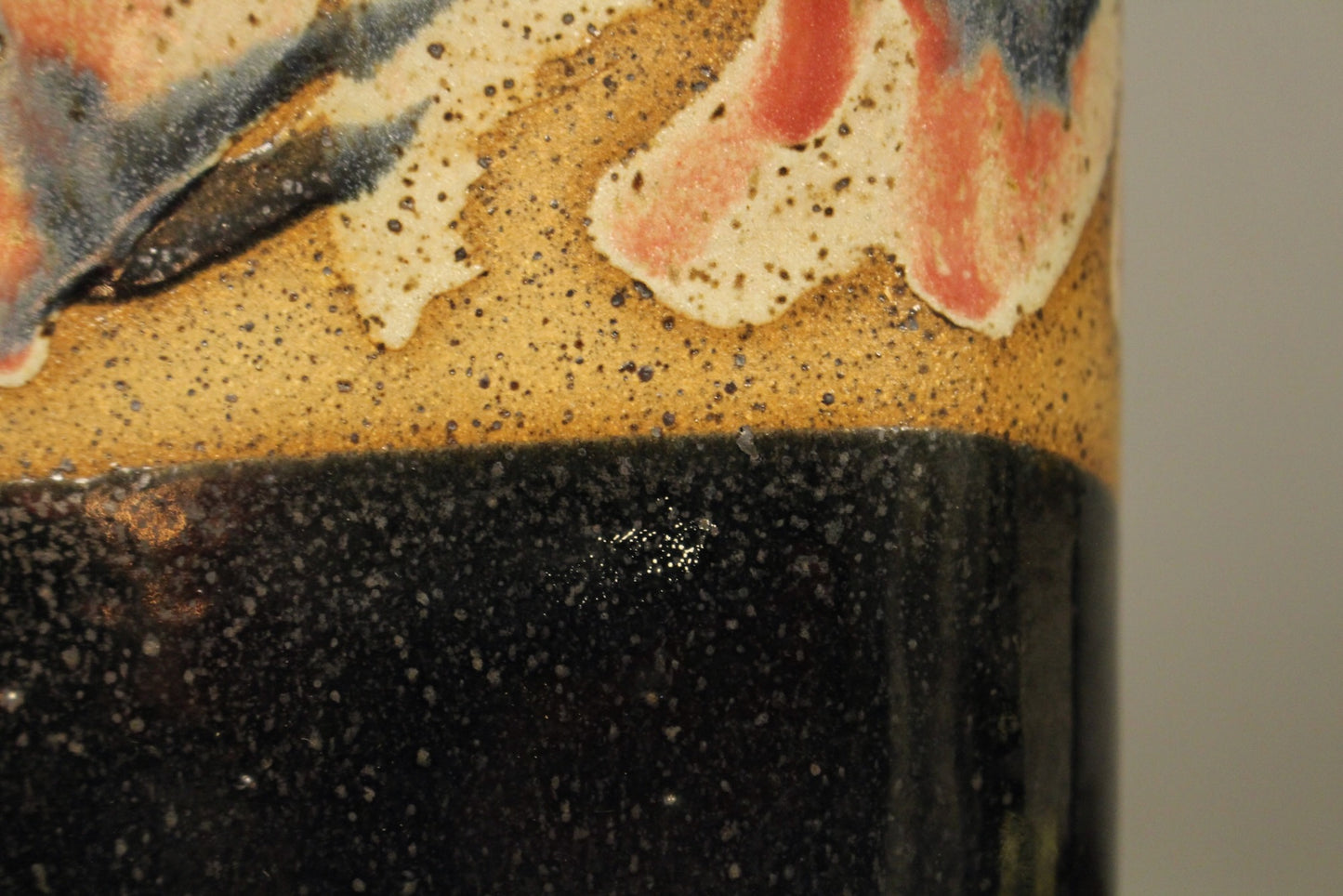 Triangular Floral Ceramic Vase