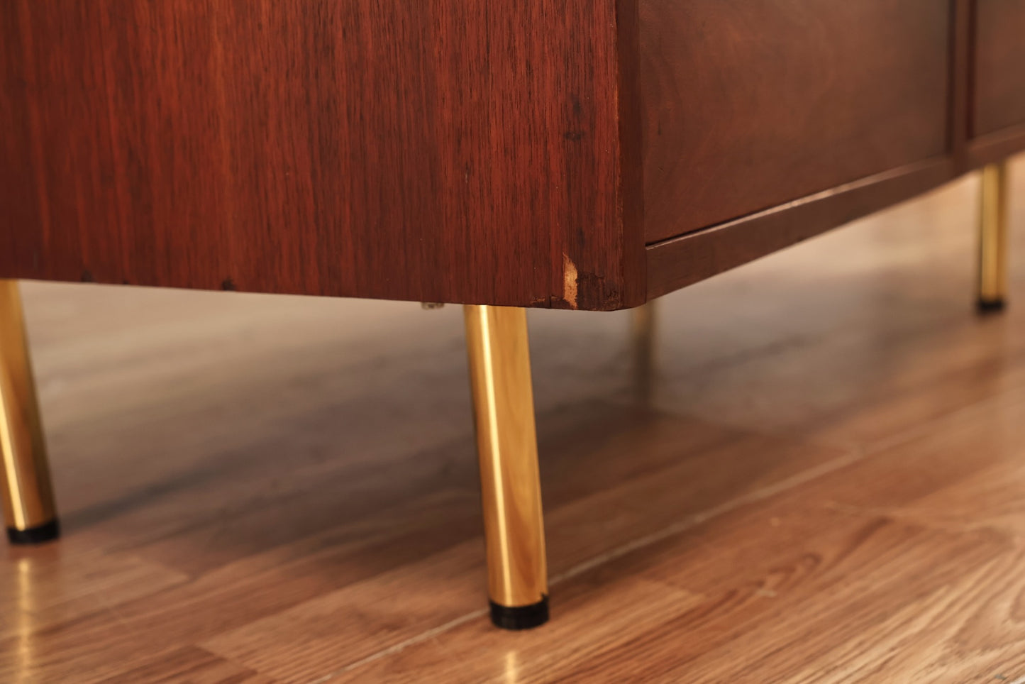 Dark Walnut 3-Drawer Mini Credenza