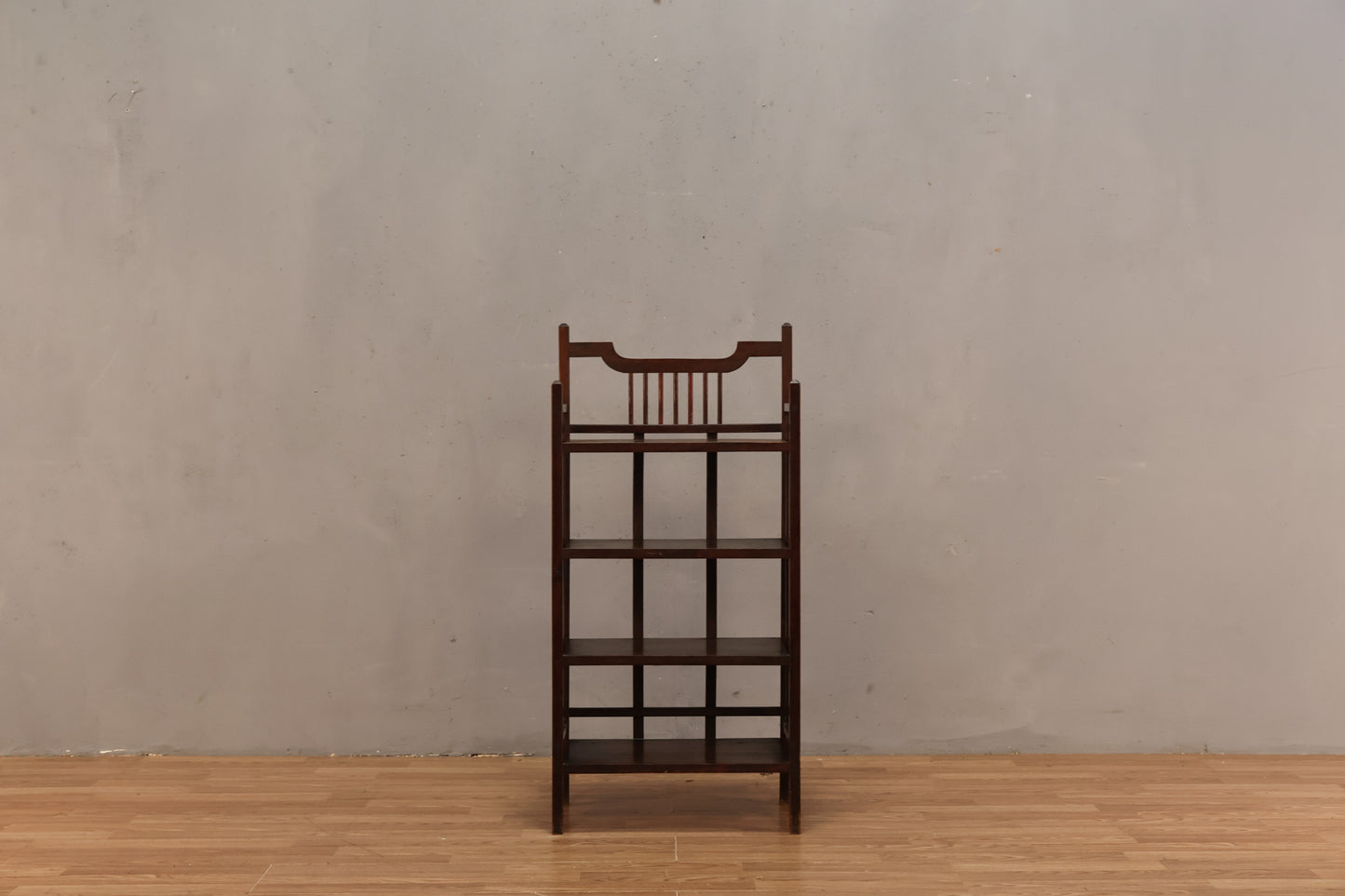 Petite 4-Tier Dark Wood Bookshelf