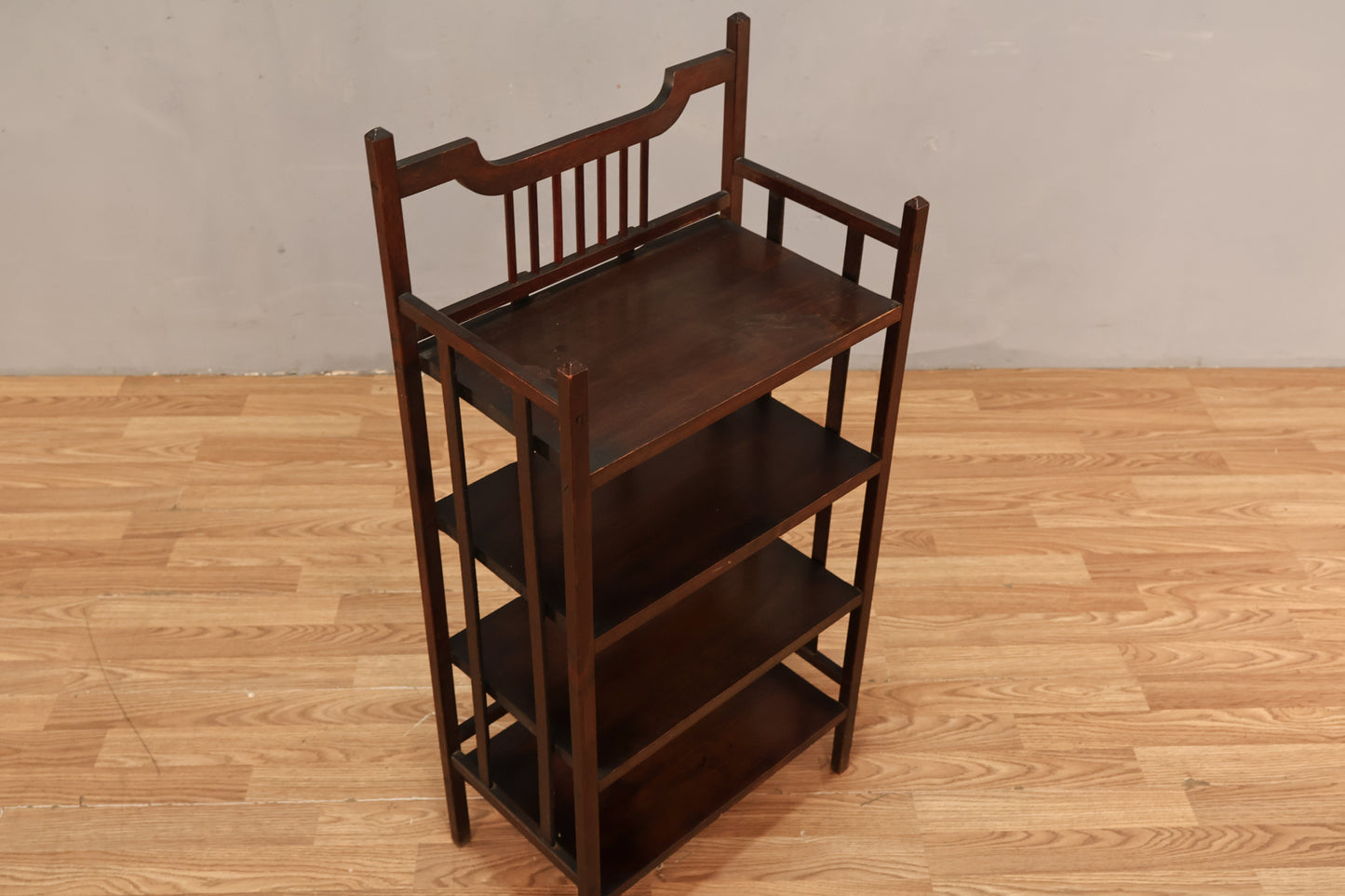 Petite 4-Tier Dark Wood Bookshelf