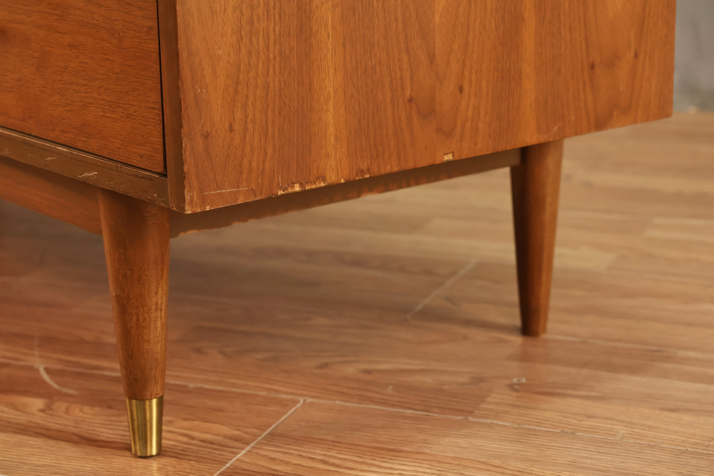 Mid Century Walnut & Laminate 6-Drawer Dresser