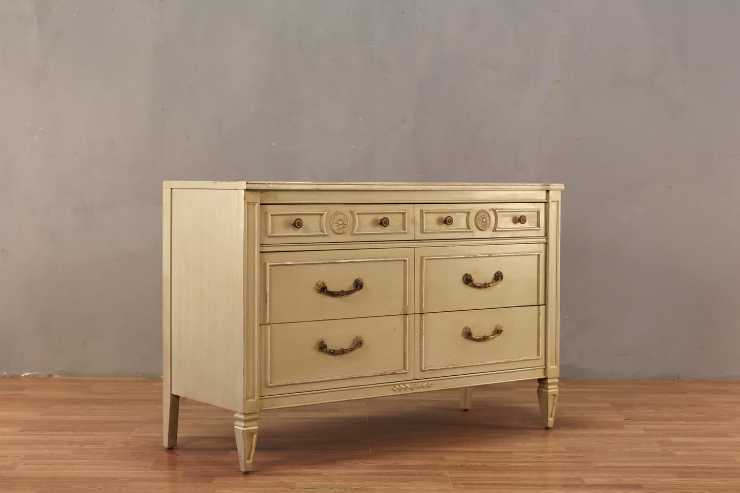 1960s Thomasville Provincial Seafoam 3-Drawer Dresser