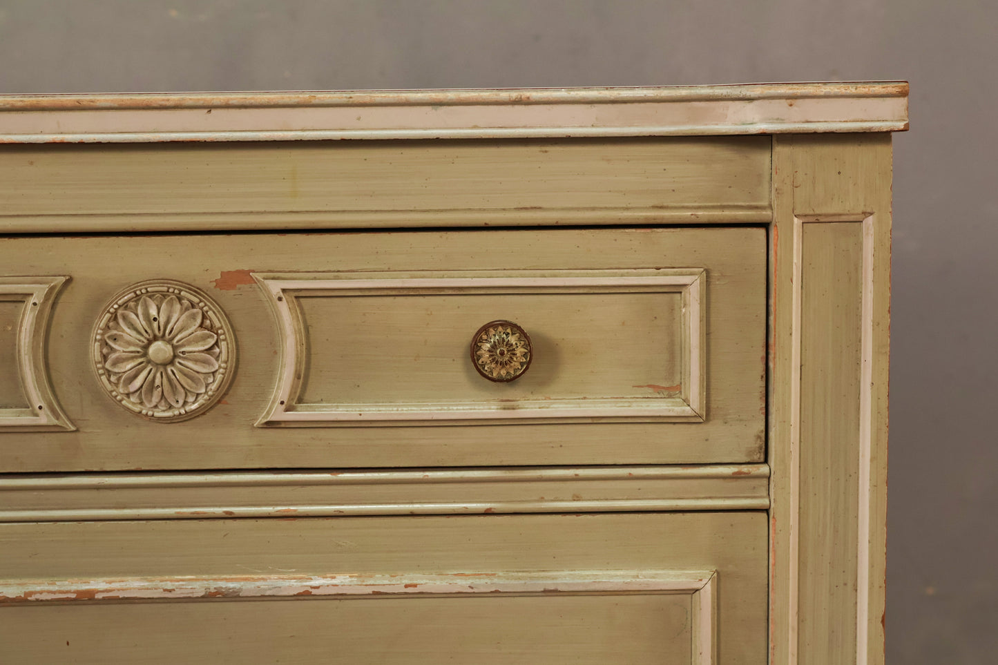1960s Thomasville Provincial Seafoam 3-Drawer Dresser
