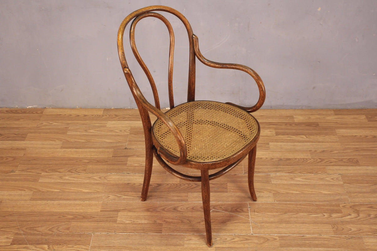 Early 1900s Thonet Bentwood & Cane Armchair
