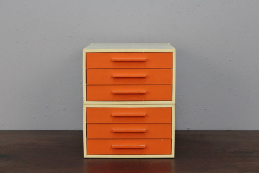 Set of 2 1970s Creamsicle Organizers