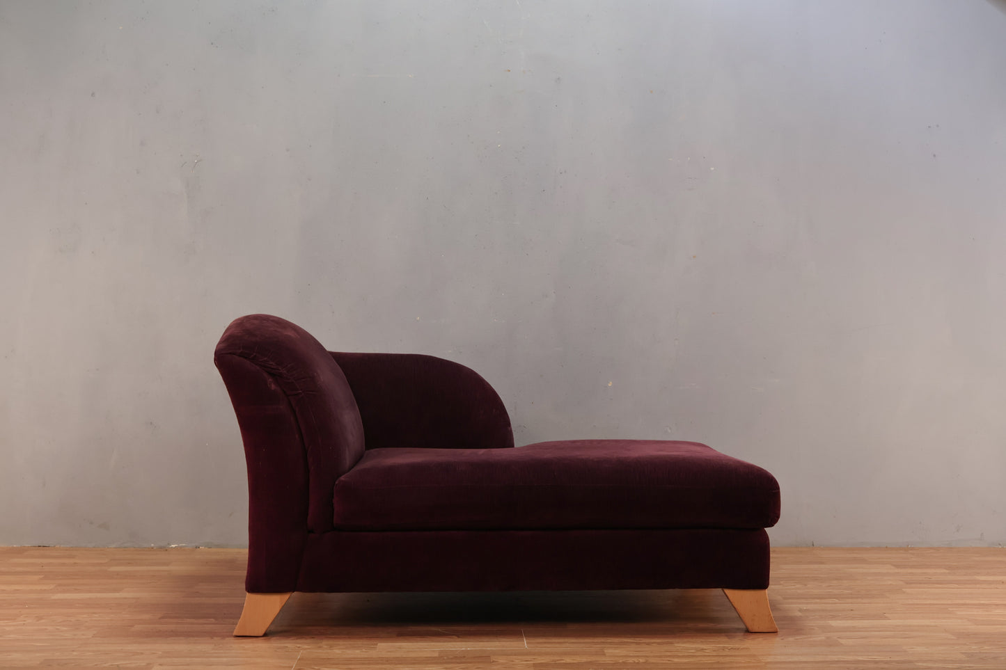 Aubergine Velveteen Chaise Lounge - ONLINE ONLY