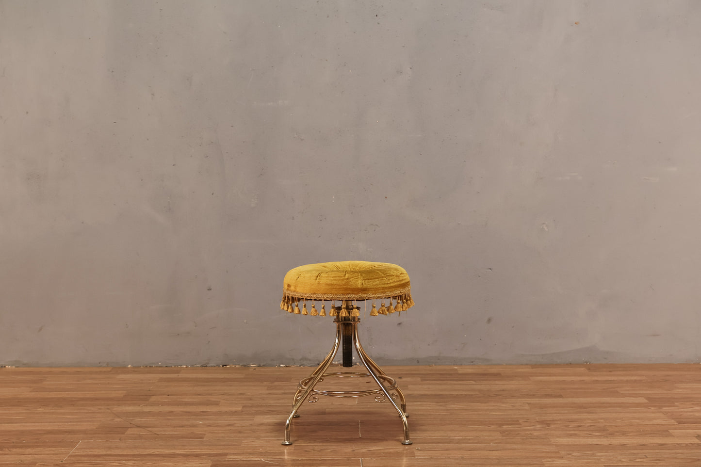 Goldenrod Velveteen Tassel Stool