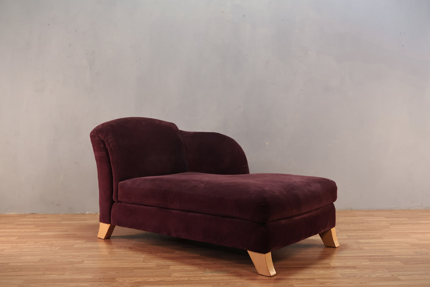 Aubergine Velveteen Chaise Lounge - ONLINE ONLY