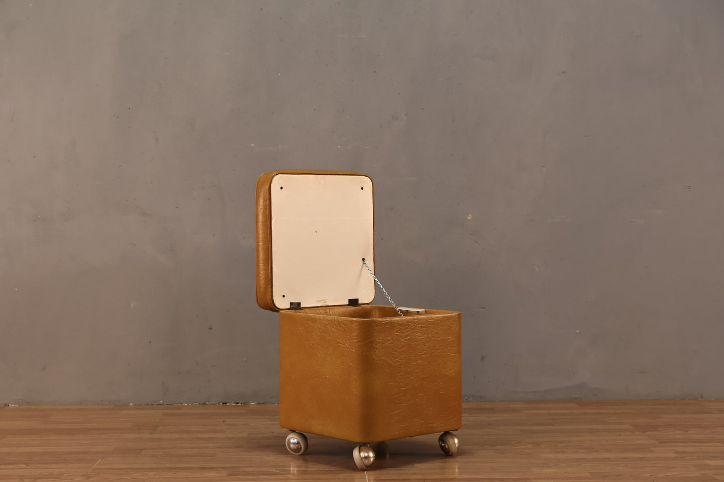 Mustard Rolling Storage Ottoman