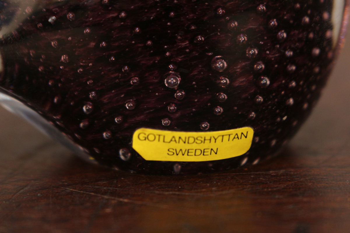 Gotlandshyttan Purple Art Glass Bird