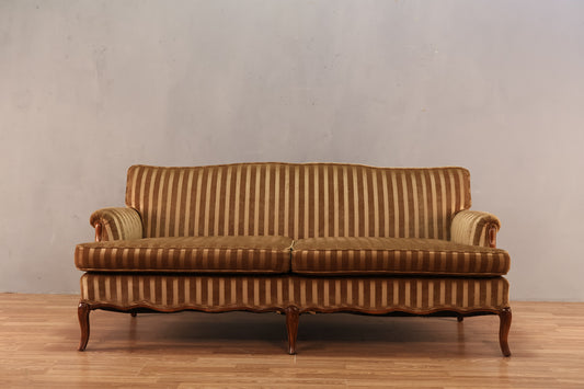 Brown Sugar Striped Velveteen Sofa - ONLINE ONLY