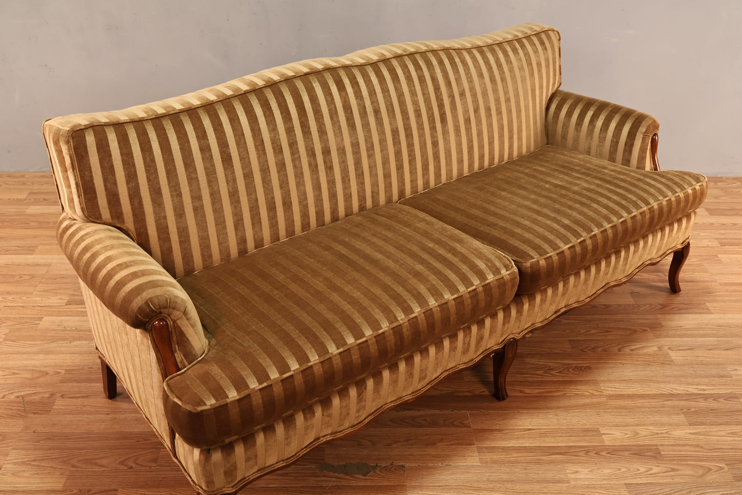 Brown Sugar Striped Velveteen Sofa - ONLINE ONLY