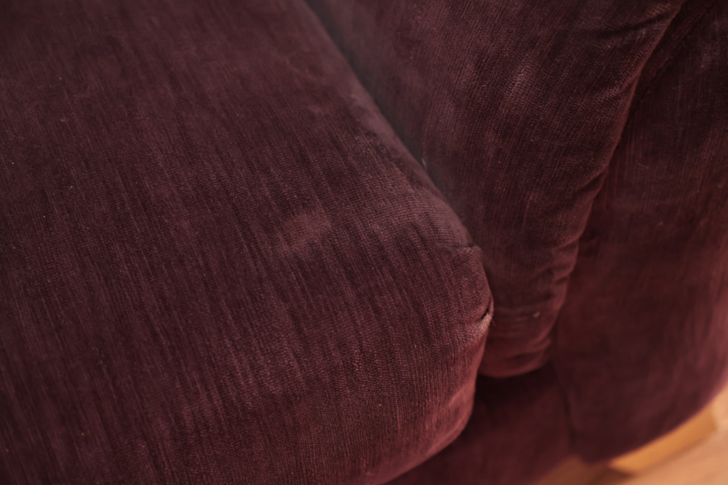 Aubergine Velveteen Sofa- ONLINE ONLY