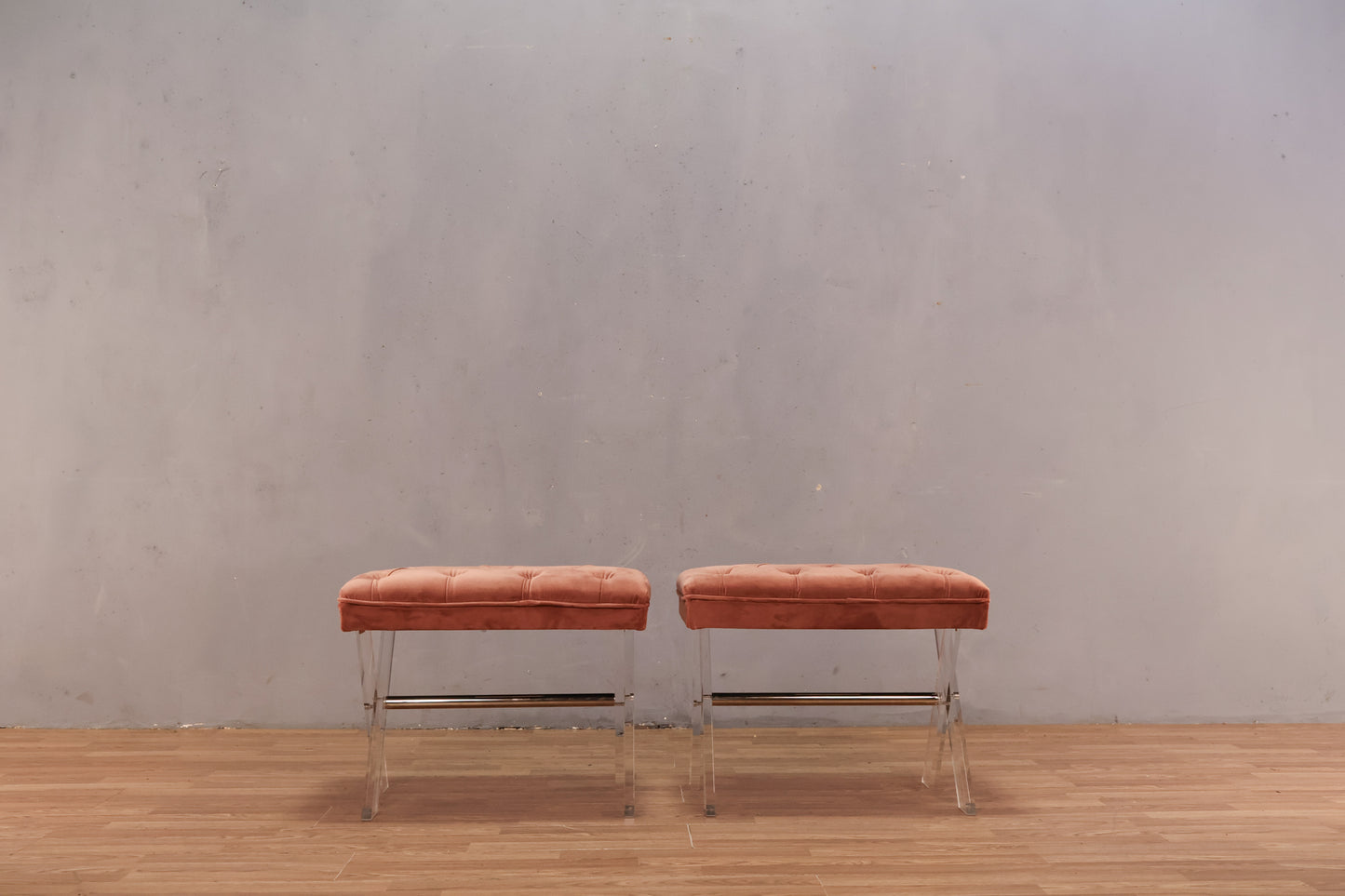 Mauve & Lucite Bench