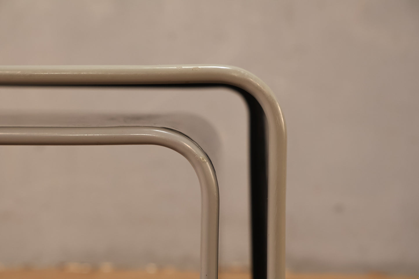 Pair of Grey Metal Waterfall Nesting Tables