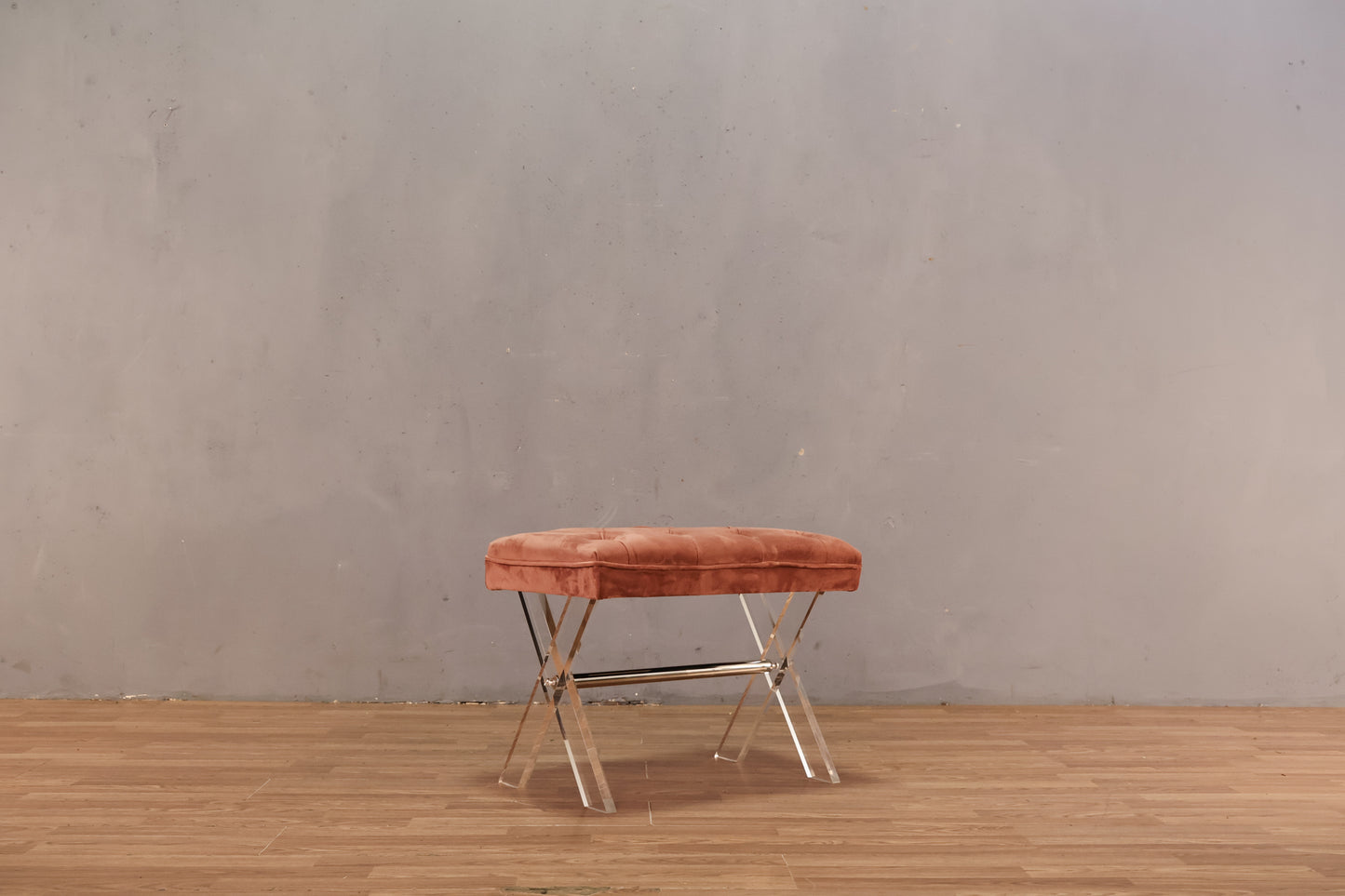 Mauve & Lucite Bench