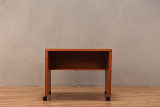 Compact Danish Teak Rolling Desk