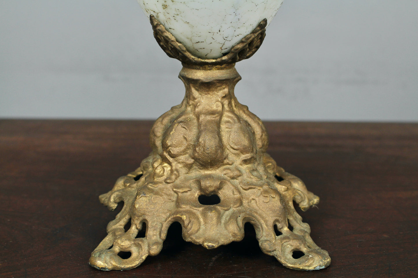 Tall Antique Marble & Brass Cherub Ewer