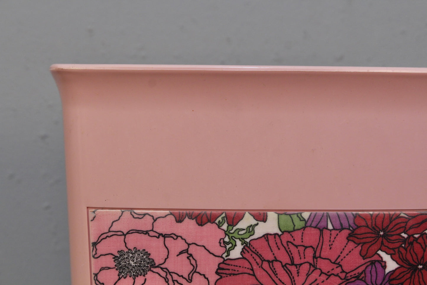 Retro Pink Floral Wastebasket