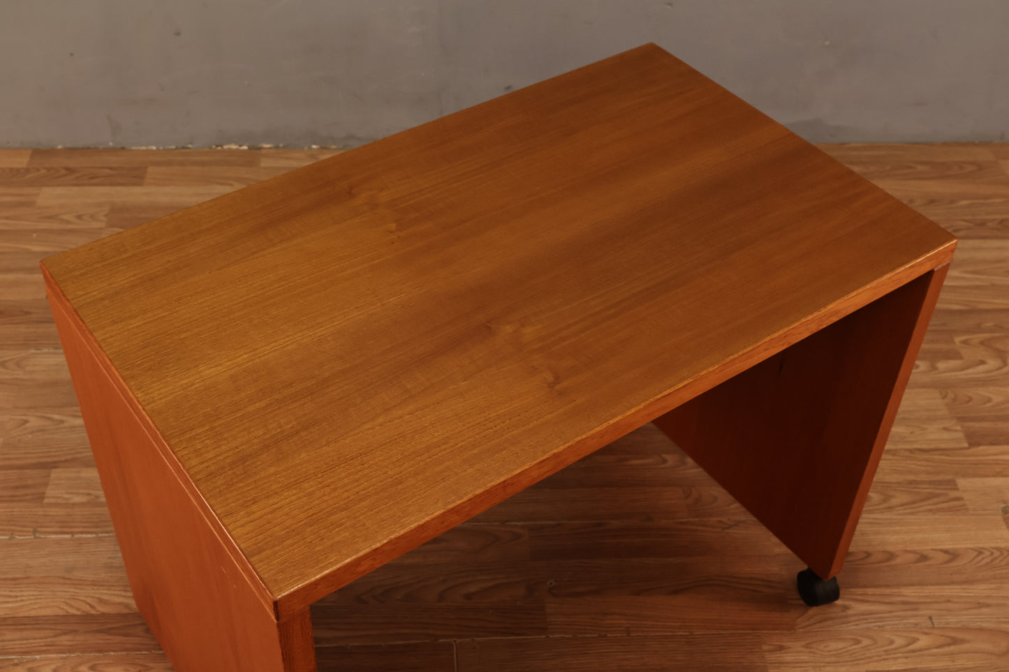 Compact Danish Teak Rolling Desk
