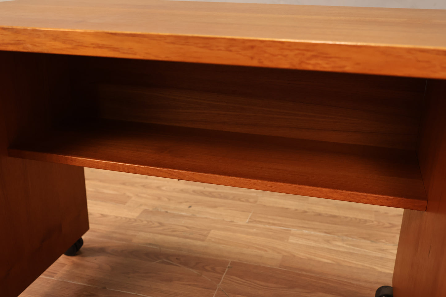 Compact Danish Teak Rolling Desk
