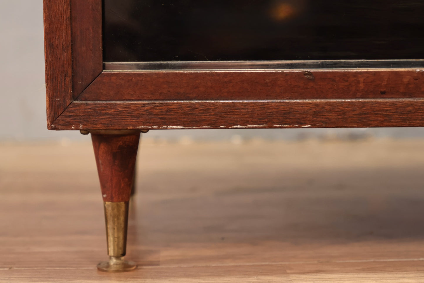 Compact Walnut & Glass 3-Tier Bookcase