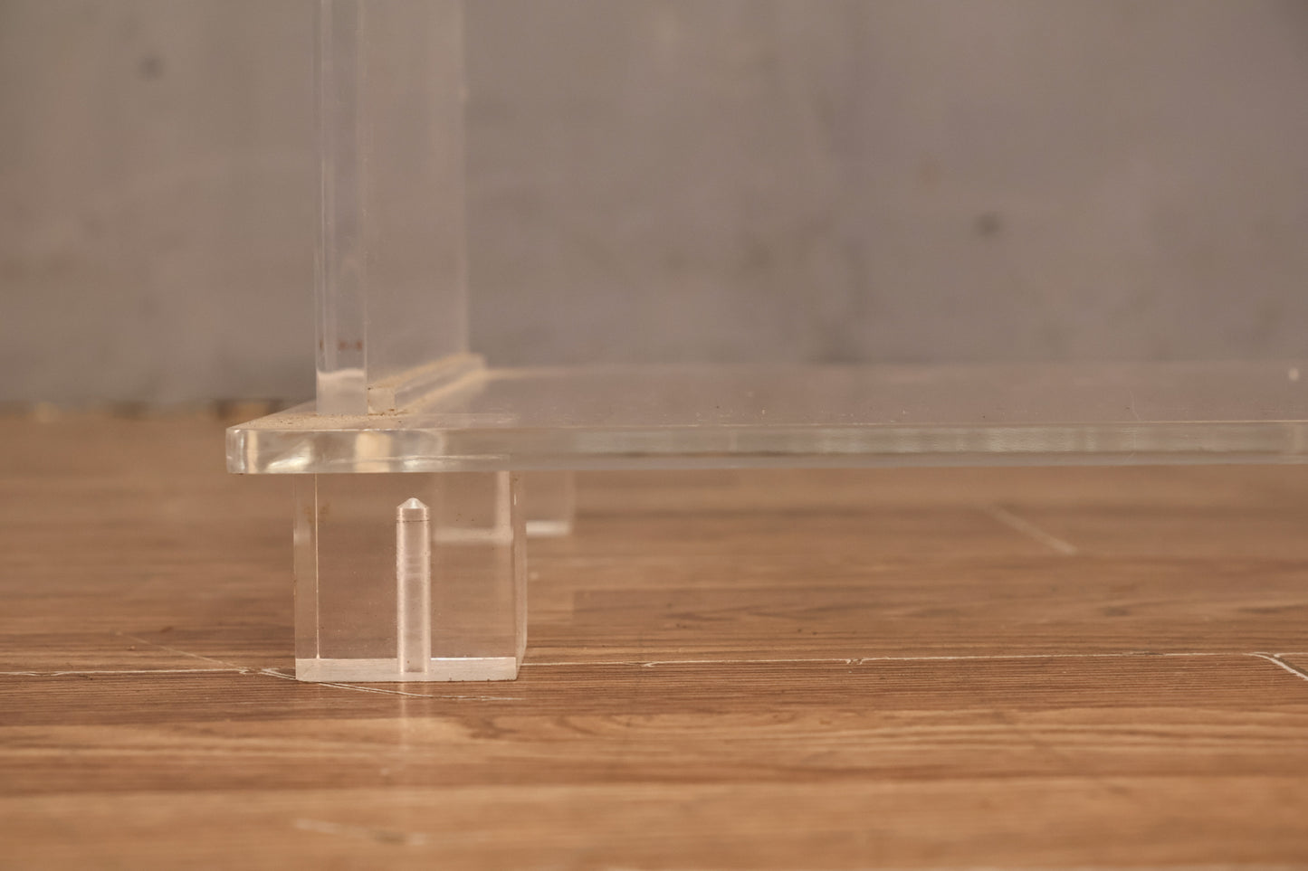 Compact Lucite 3-Tier Open Shelf