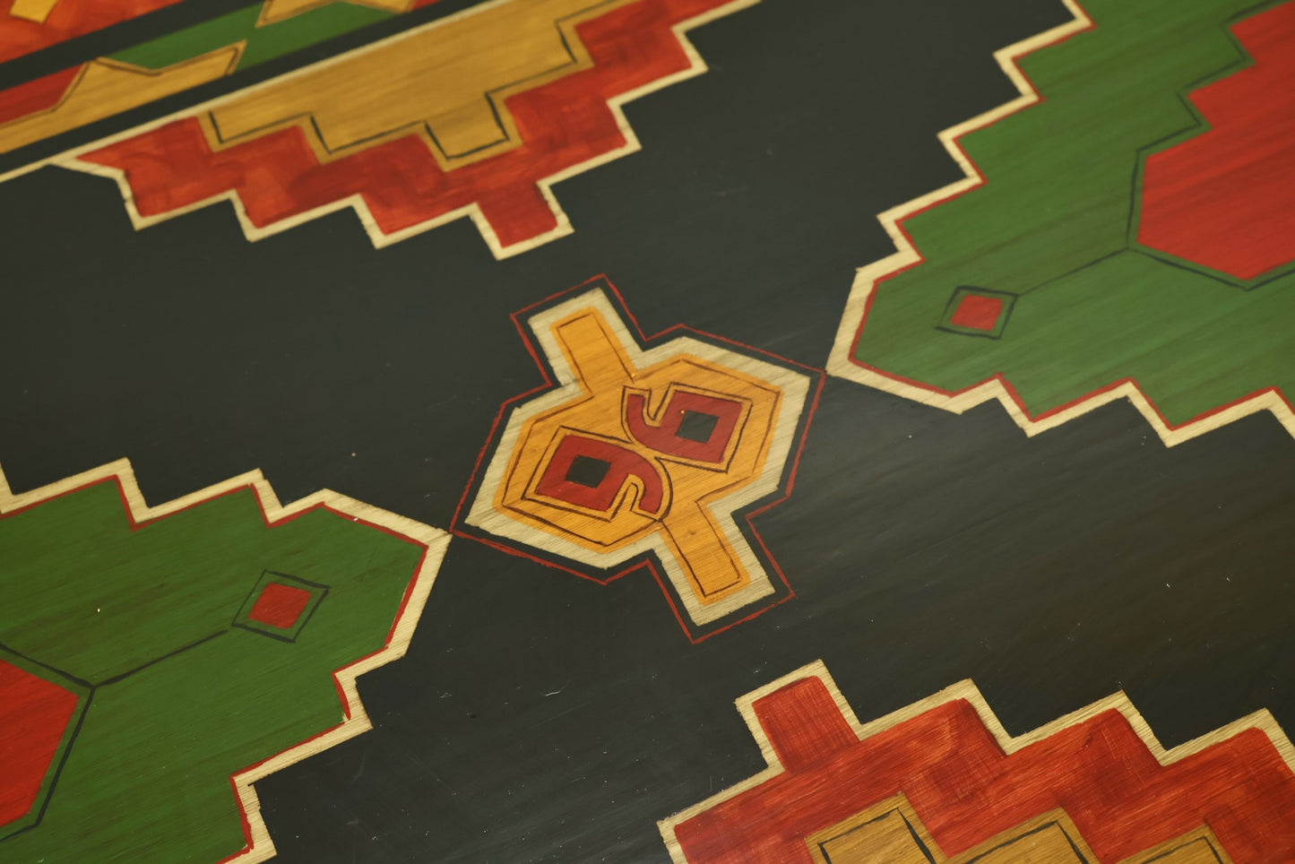 Geometric Painted End Table Q