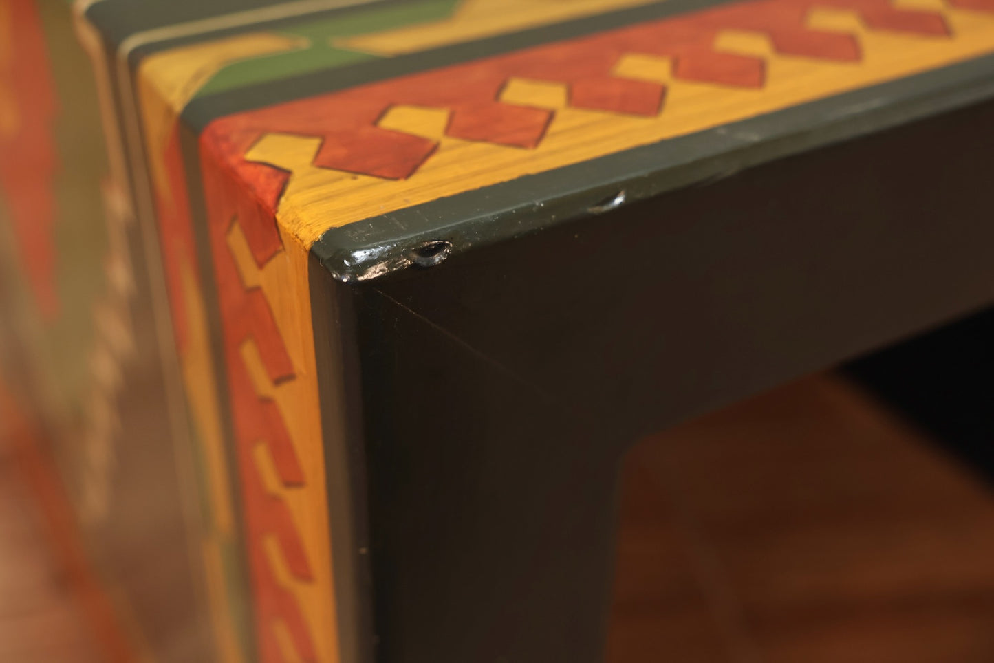Geometric Painted End Table Q