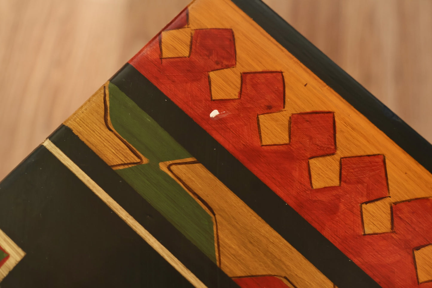Geometric Painted End Table Q