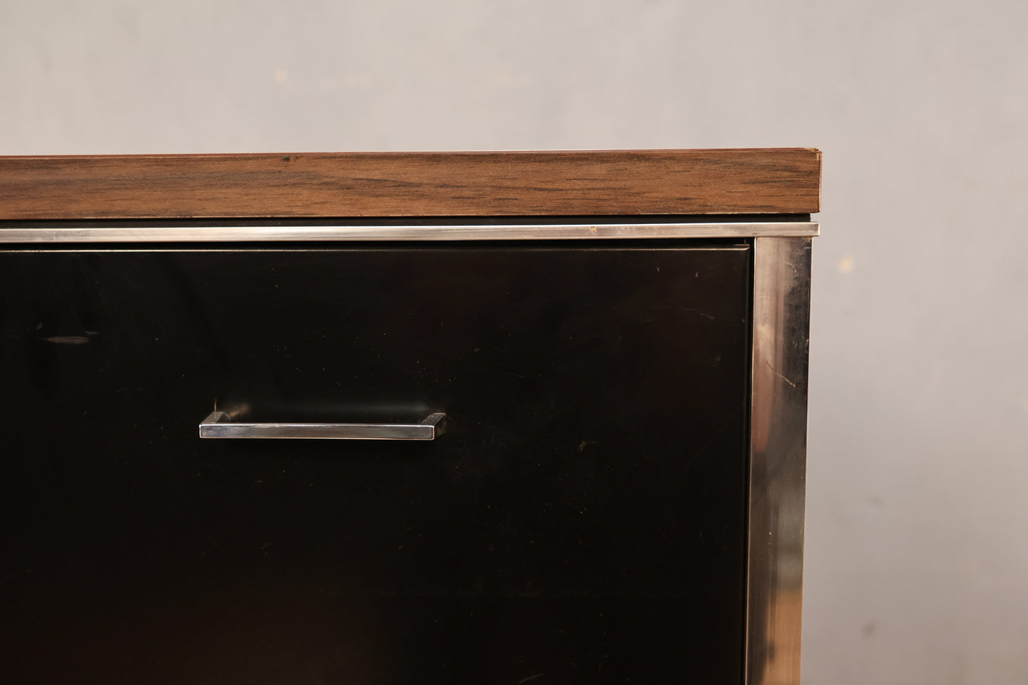 Industrial Black Steel 3-Door Credenza