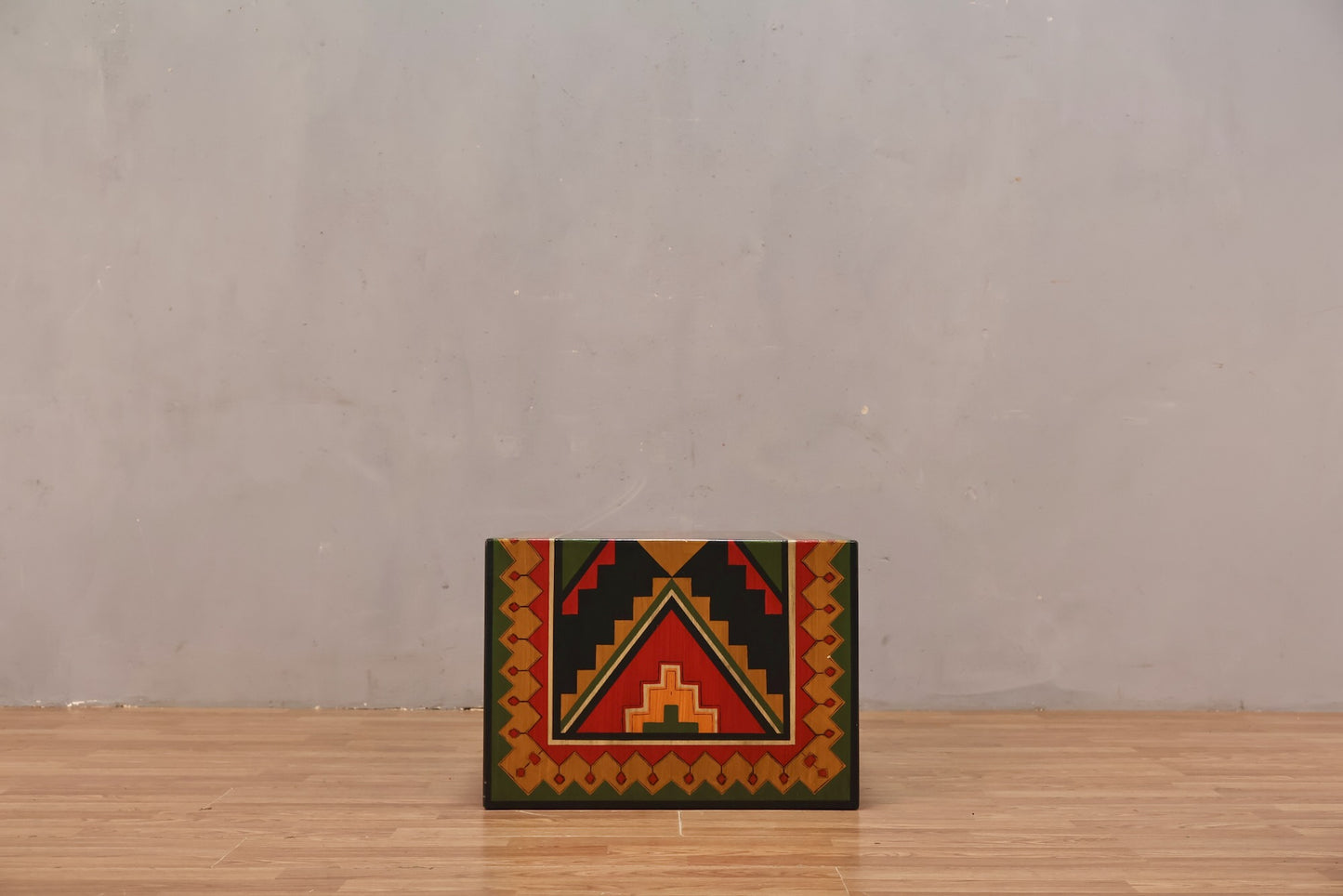 Geometric Painted End Table R - ONLINE ONLY