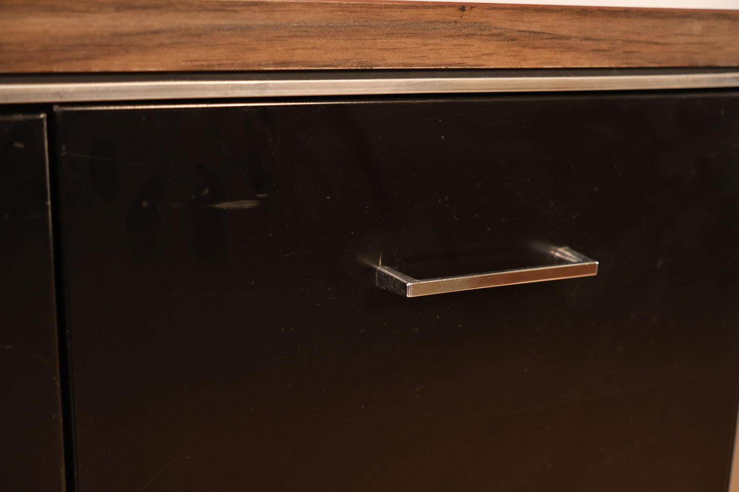 Industrial Black Steel 3-Door Credenza