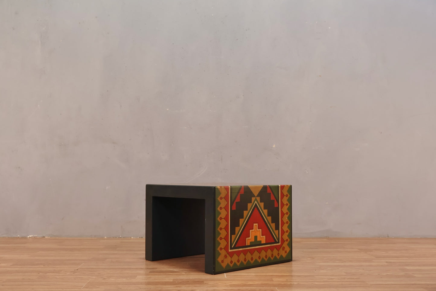 Geometric Painted End Table R - ONLINE ONLY