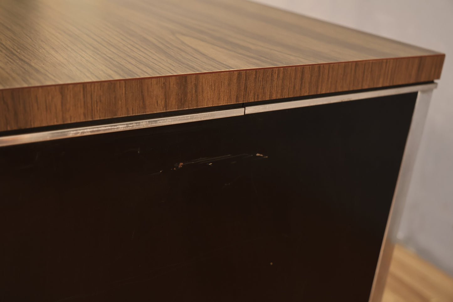 Industrial Black Steel 3-Door Credenza