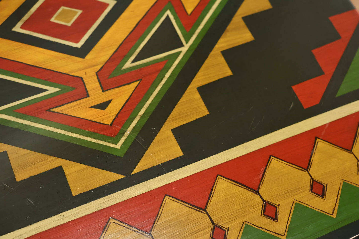 Geometric Painted End Table R - ONLINE ONLY