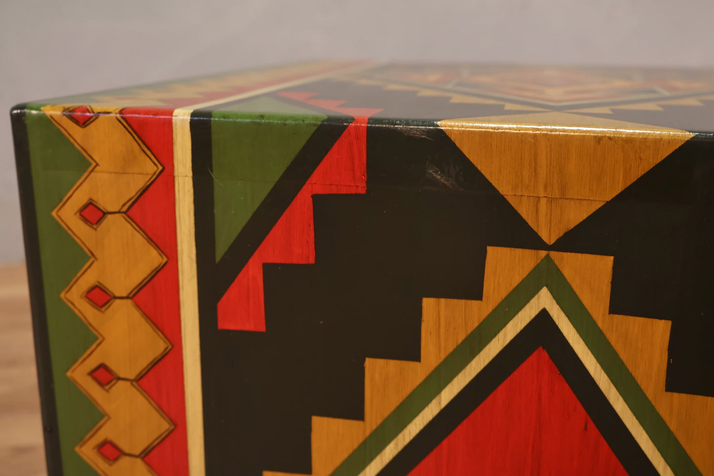 Geometric Painted End Table R - ONLINE ONLY