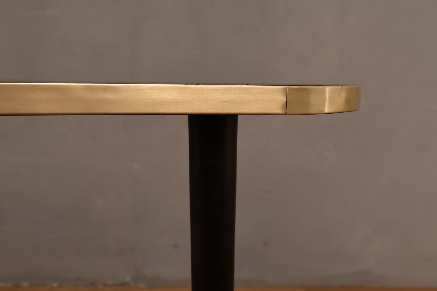 Mid Century Laminate & Gold Corner Table