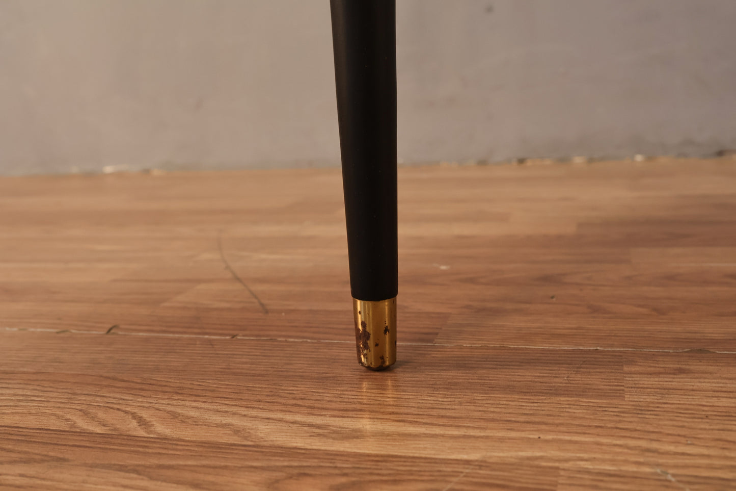 Mid Century Laminate & Gold Corner Table