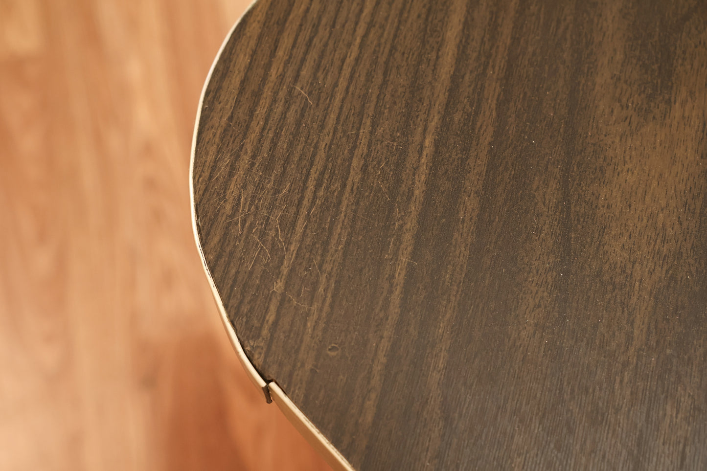 Mid Century Laminate & Gold Corner Table
