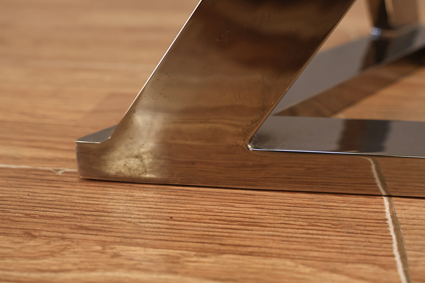 DIA Triangular Chrome & Glass Side Table