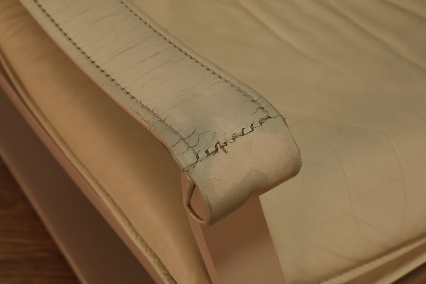 1970s Nelo Cream Leather Bentwood Lounge Chair - ONLINE ONLY