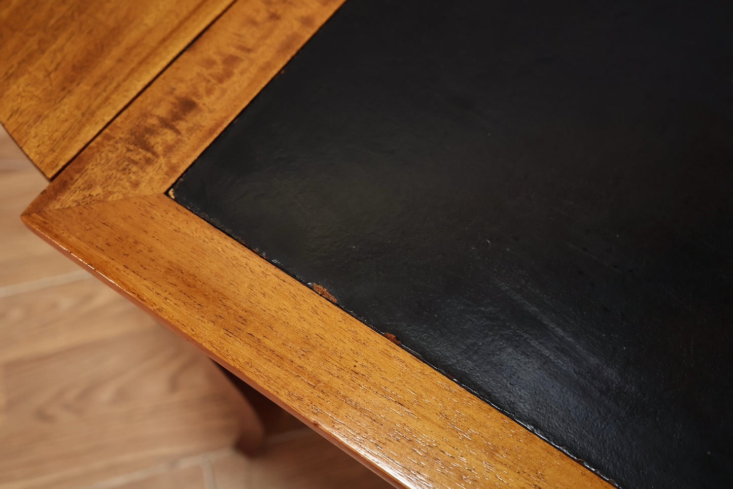 Mahogany & Leather Flip-Top Coffee Table
